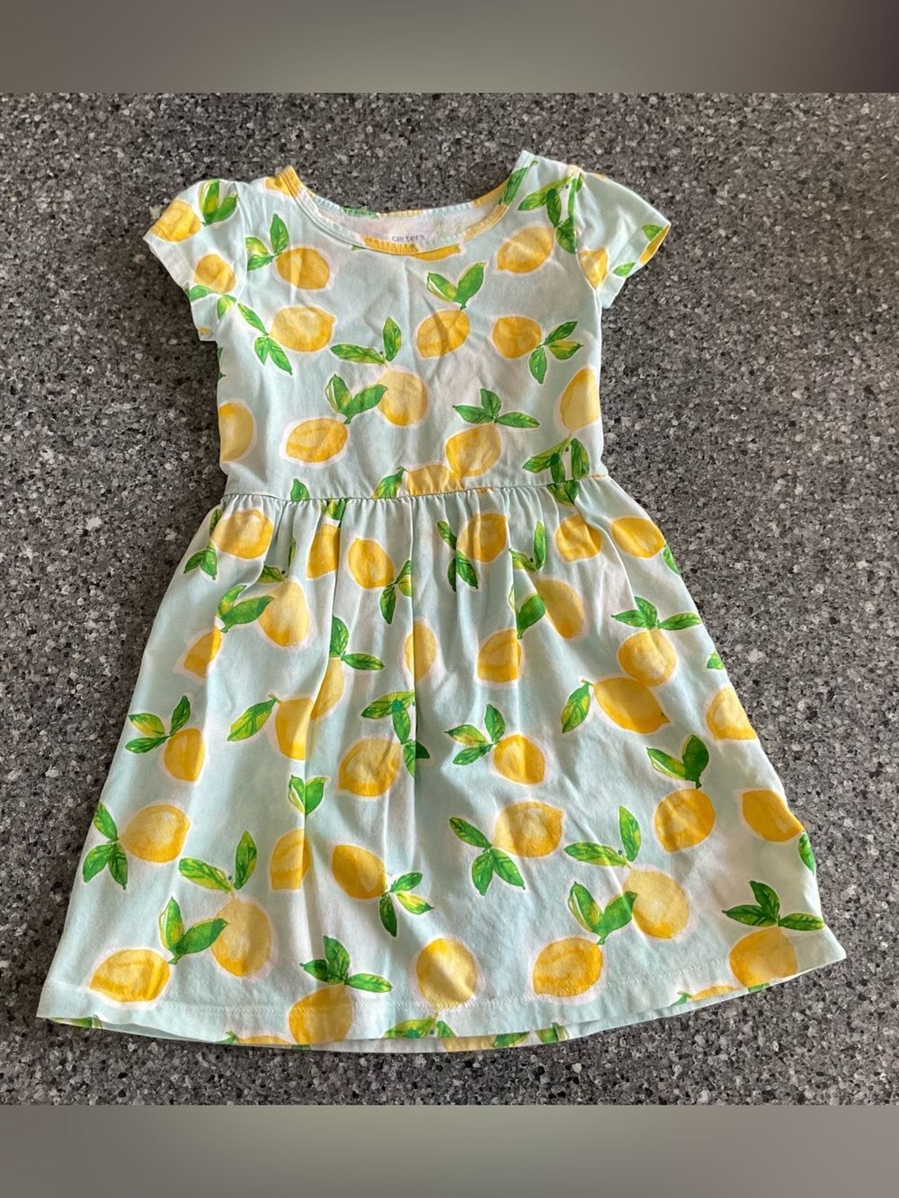 Girls' Lemon Print Cotton Dress